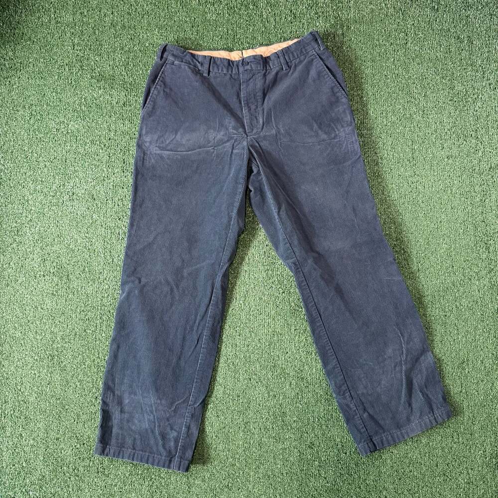 Vintage 90s Faconnable France Size 32x28 navy All Cotton Corduroy Pants Slacks